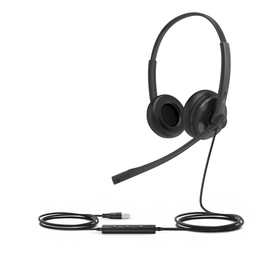 Diadema Alámbrica UH34 Dual de Yealink USB Compatible con Teléfonos IP y Computadoras.