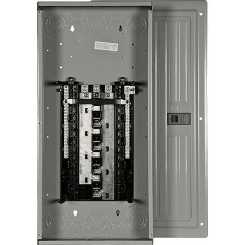 Centro de carga trifásico ES de 30 espacios para 48 circuitos, 120/240vca, Barra de aluminio, Nema 1, uso interior. Incluye tapa.