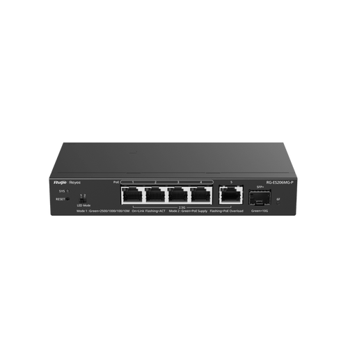 Switch Administrable Capa2 PoE++ con 5 puertos Multi-Gigabit 2.5Gb, hasta 70w PoE 802.3bt