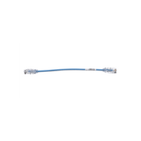 Cable de Parcheo UTP Cat6A, CM/LSZH, Diámetro Reducido (28AWG), Color Azul, 20 cm (7.87 pulgadas).