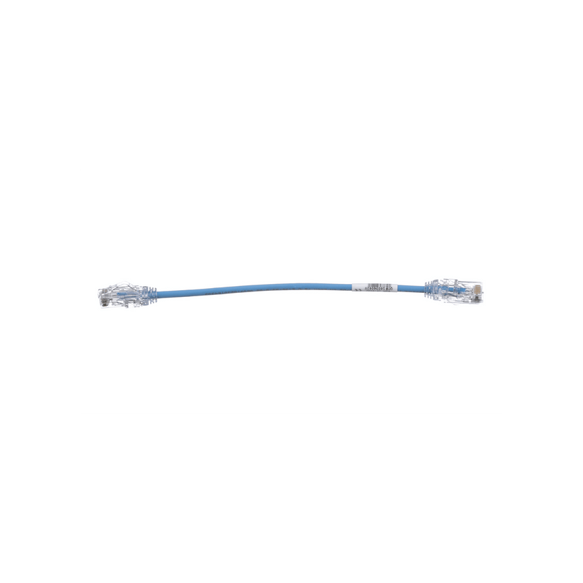 Cable de Parcheo UTP Cat6A, CM/LSZH, Diámetro Reducido (28AWG), Color Azul, 20 cm (7.87 pulgadas).