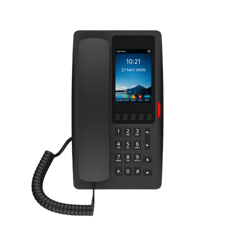 Tel�fono IP Hotelero Wi-Fi 6 / Pantalla IPS 3.5" 320x480 / 2 L�neas SIP / 5 Teclas Programables / Puerto USB-A / PoE 802.3af / Audio HD / Dise�o Negro