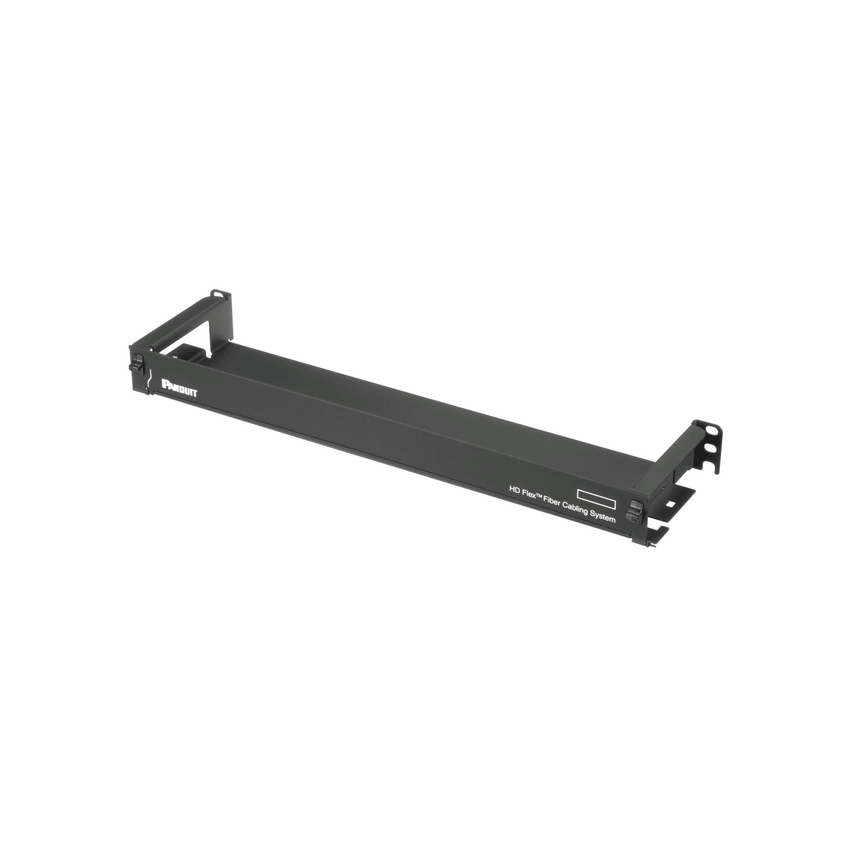 Organizador de Cables Frontal, para Panel de Fibra Óptica HD Flex, de 1 UR, Color Negro