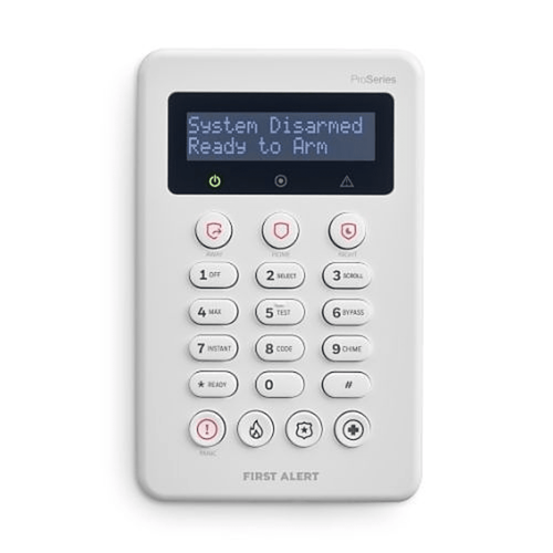 Teclado de Seguridad VISTAHPKP / 2 Líneas Alfa / Pantalla Personalizable / Teclas de Emergencia Dedicadas / Diseño Slim / Compatible con VISTA H3 Hybrid Series