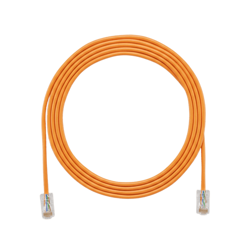 Cable de Parcheo UTP Cat6A, CM/LSZH, Diámetro Reducido (28AWG), Color Naranja, 6.1 Metros (20 Pies)