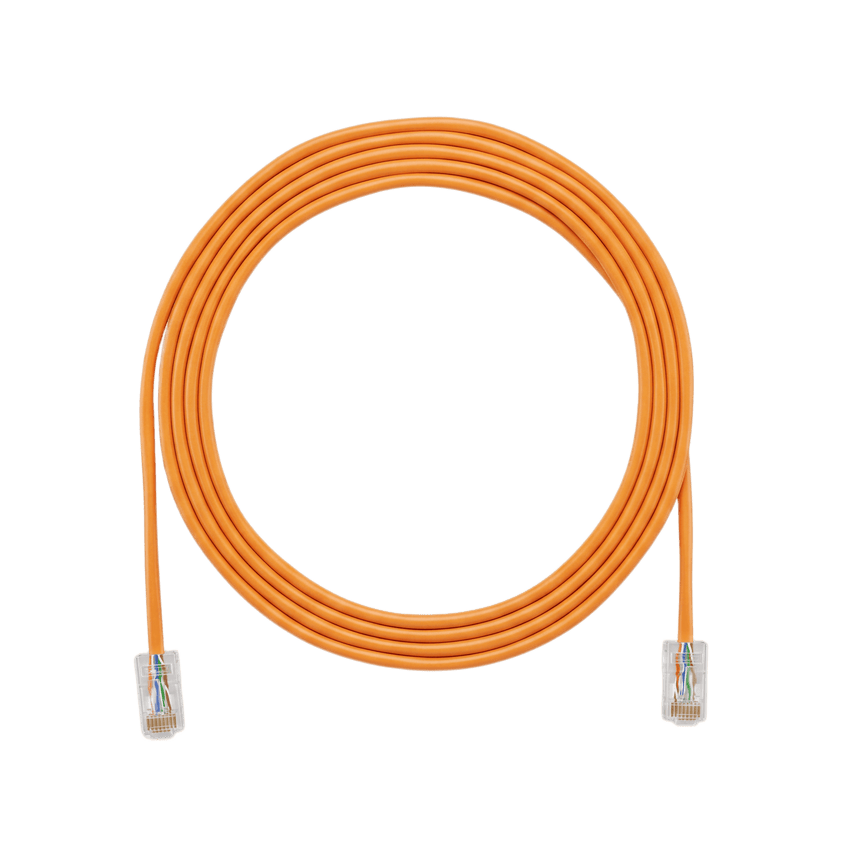 Cable de Parcheo UTP Cat6A, CM/LSZH, Diámetro Reducido (28AWG), Color Naranja, 6.1 Metros (20 Pies)