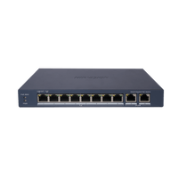 Switch Gigabit PoE+ / Administrable / 8 Puertos Gigabit PoE+ / 2 Puertos Gigabit / Configuración Nube Hik-Partner Pro / Modo Extendido hasta 300 Metros / 110 W