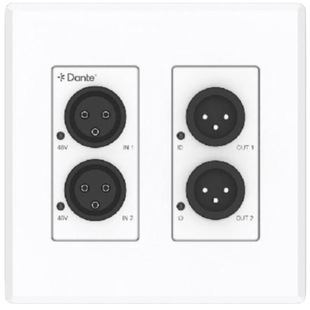 Extensor de Audio Analógico XLR a Dante® | 2 Entradas y 2 Salidas | Conversión Digital de Audio | PoE IEEE 802.3af | Phantom Power 48V | Latencia Configurable 1-5ms | Rango Dinámico >90dB