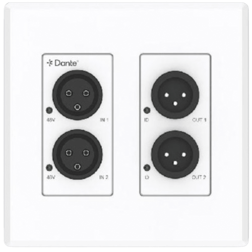 Extensor de Audio Analógico XLR a Dante® | 2 Entradas y 2 Salidas | Conversión Digital de Audio | PoE IEEE 802.3af | Phantom Power 48V | Latencia Configurable 1-5ms | Rango Dinámico >90dB