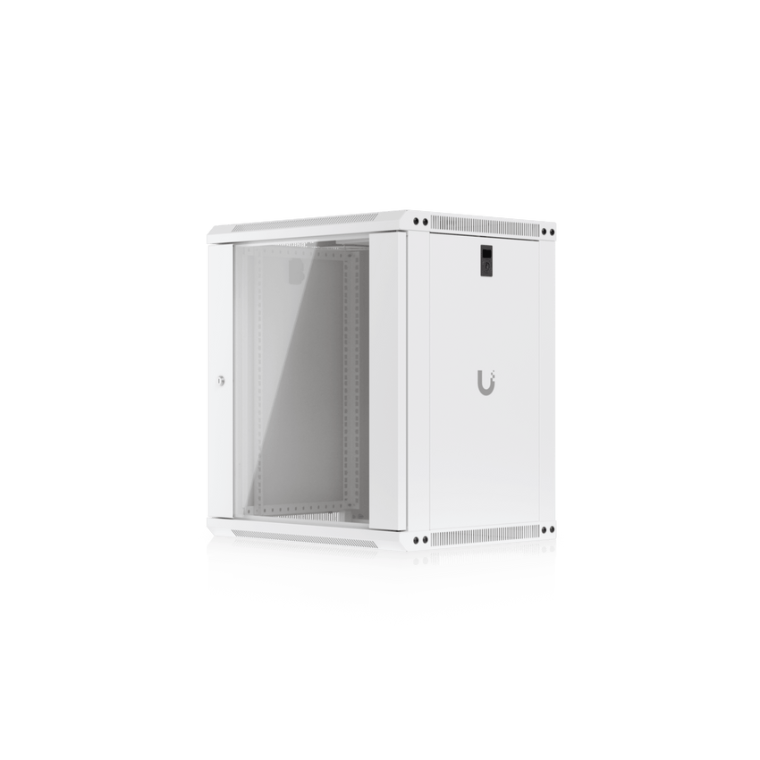 UACC Rack Cabinet 12U (550 x 450 mm) - Gabinete Cerrado para Montaje en Pared con Puerta de Vidrio Templado, Totalmente Ensamblado con Ventiladores Integrados y Paneles Removibles