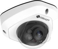 Cámara IP Mini Domo / 4K UHD / 120dB WDR / 0.005Lux Starlight / H.265+ / IR 30mts / PoE / IP67 / IK10 / Análisis de Video AI