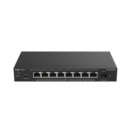 Switch Administrable Capa 2 con PoE++ Multi-Gigabit, 8 puertos 2.5Gb y 1 SFP+ 10G, hasta 130w estándar 802.3bt