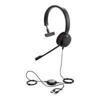Jabra Evolve 20 Mono con Conexión USB C/A, Micrófono con Cancelación de Ruido de Ultima Generación, Configuración Plug and Play (4993-829-269)