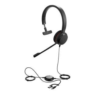 Jabra Evolve 20 Mono con Conexión USB C/A, Micrófono con Cancelación de Ruido de Ultima Generación, Configuración Plug and Play (4993-829-269)