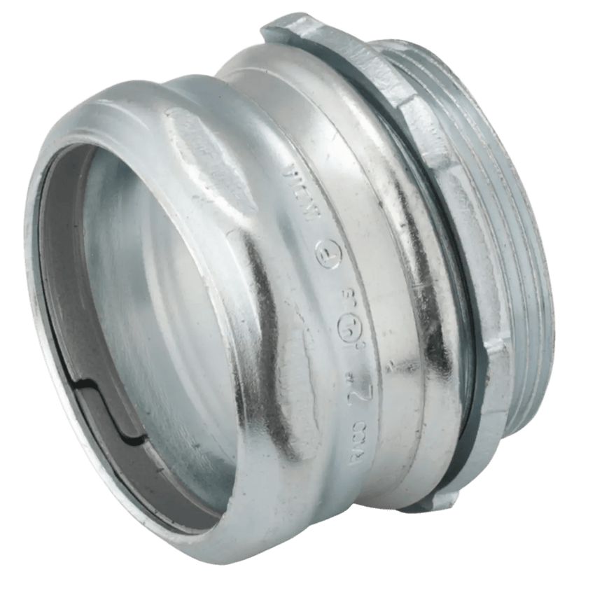 Conector  Compresión de Acero Galvanizado para Pared Delgada de 2 1/2" .