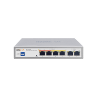 Switch PoE / Administración en la nube / Con 4 puertos 10/100 Mbsp PoE af/at / 2 Puertos Uplink 10/100 MBPS /  Presupuesto 60 W / PoE hasta 250 metros / Soporta protocolo ONVIF