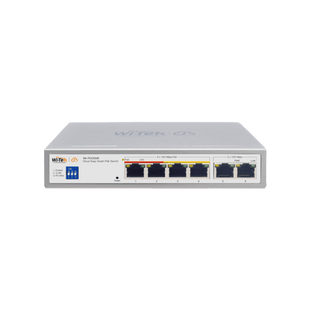 Switch PoE / Administración en la nube / Con 4 puertos 10/100 Mbsp PoE af/at / 2 Puertos Uplink 10/100 MBPS /  Presupuesto 60 W / PoE hasta 250 metros / Soporta protocolo ONVIF