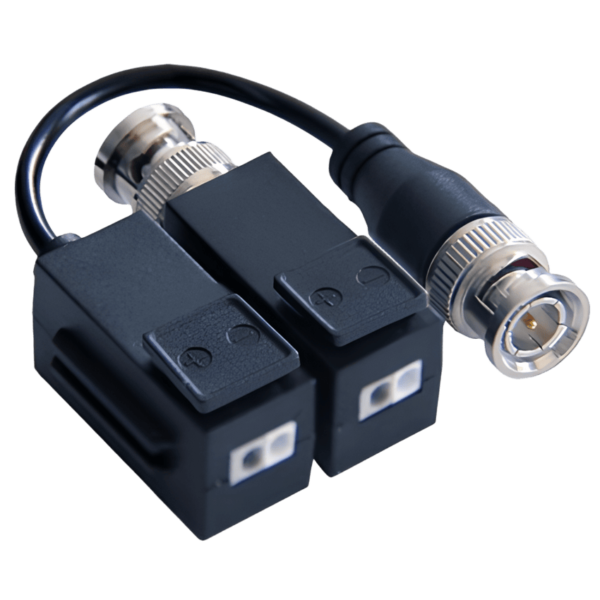 Kit de Transceptor (Balluns) TURBOHD con Boton Push / Hasta 8 MP (4K) / 100% Cobre / Soporta HD-TVI / AHD / CVI / CVBS / Audio por Coaxitron / Datos para Menu de Configurar de Cámaras