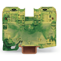Borna de Tierra, 2 Conductores 35 mm², POWER CAGE CLAMP, Poliamida PA66, Montaje Carril DIN 35x15, Verde-Amarillo, Aplicaciones Ferroviarias y Marinas