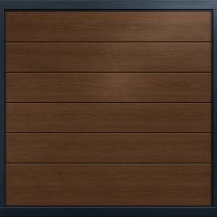 Puerta de Garage de Alta Calidad / Linea Central / Imitacion madera / oscura / 18x9 pies / AISLADA / Estilo Americana.