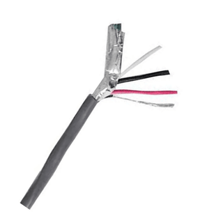 Cable Multiconductor CMR Shielded 3C/18 AWG / Blindaje Cinta Maylar Aluminizada + Dren / Cubierta PVC Riser Antiflama / 300V / 105�C / UL 444 y UL 1666 / Para Control de Acceso y Comunicaciones