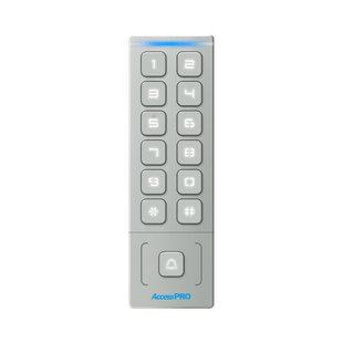 Teclado Autónomo / Diseño Slim Metálico / 1000 Tarjetas y Contraseñas /  Exterior IP65 / Lector de Tarjetas Prox EM / Salida Wiegand