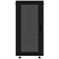 Gabinete Rackeable 19 Pulgadas / 24 Unidades / Piso / Puerta de Cristal / Acero Calibres 16-18-20 / Capacidad 750 Kg / Dimensiones 600x605x1190 mm (23.6x23.8x46.9 in) / Ventilación 120 mm / Cerradura