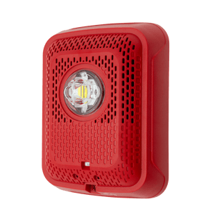 Bocina con Lámpara Estroboscópica, Montaje en Pared, Color Rojo, Nuevo Diseño Moderno y Elegante y Menor Consumo de Corriente