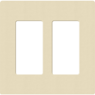 Placa de pared 2 espacios, para atenuador (dimmer), apagador ó control remoto inalámbrico LUTRON.