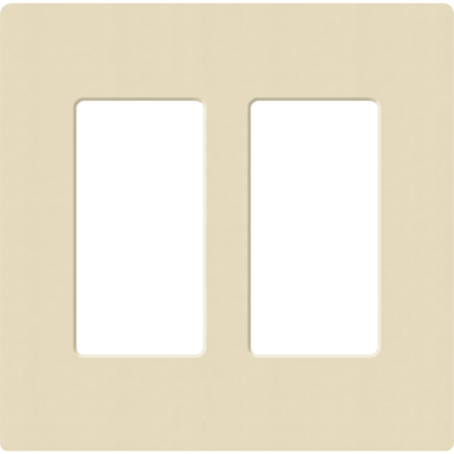 Placa de pared 2 espacios, para atenuador (dimmer), apagador ó control remoto inalámbrico LUTRON.