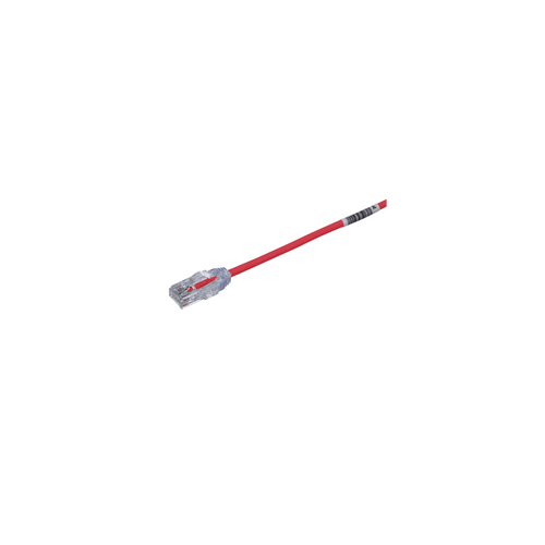 Cable de Parcheo TX6, UTP Cat6, Diámetro Reducido (28AWG), Color Rojo, 0.5 Metros (1.64 Pies)