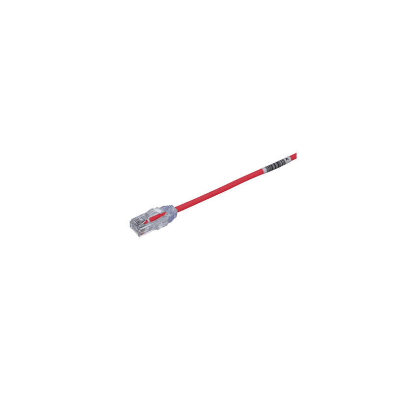 Cable de Parcheo TX6, UTP Cat6, Diámetro Reducido (28AWG), Color Rojo, 0.5 Metros (1.64 Pies)