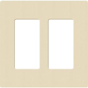 Placa de pared 2 espacios, para atenuador (dimmer), apagador ó control remoto inalámbrico LUTRON.
