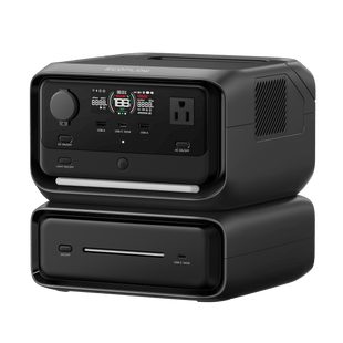EcoFlow River 3 Plus | Estación de Energía Portátil 572Wh Litio LFP / 4 AC 800W (Max. 1600W) / 1 USB-C 100W / 3 USB -A 12W / Cargador de Coche 10A, 126W Max. / Conectividad WiFi y Bluetooth (App) / Carga Solar 220W Max.