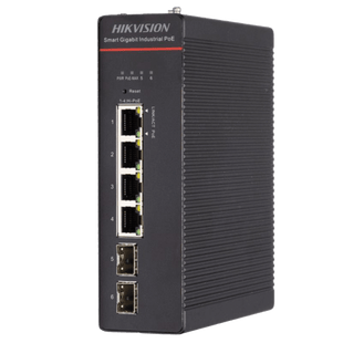 Switch Industrial / Administrable Gigabit / 4 Puertos Gigabit HiPoE (90 W) / 2 Puertos SFP / 300 W Total / 48 a 57 VCD / Ideal para Proyectos / 300 Metros de Distancia