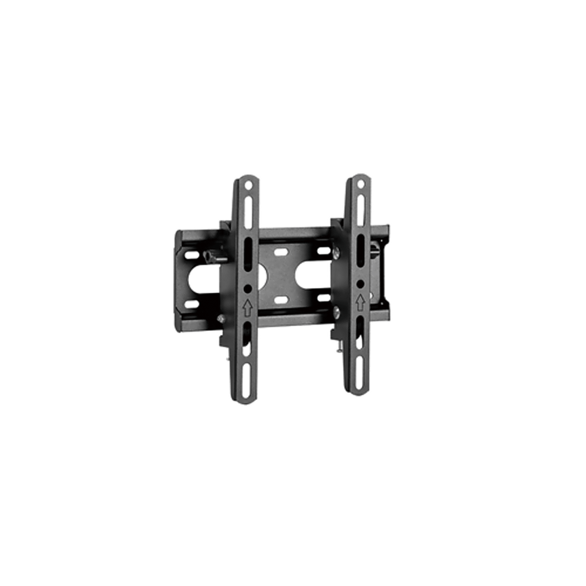 Soporte de Pared con Inclinación para monitores hasta 43"|Compatible VESA 75x75 a 200x200 | Capacidad de Carga 45 kg | Separación de la pared 53 mm | Fabricado en acero | Color Negro