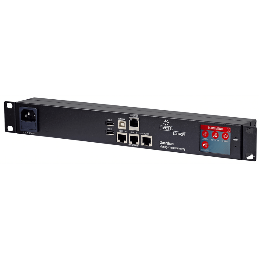 Gateway de Gestión Ambiental para Data Center GUARDIAN / Plataforma de Monitoreo con 3 Puertos de Sensores y Soporte de Hasta 16 Dispositivos por Puerto / 40 m (131.2 ft) de Cable por Puerto / Interfaz Web GUI / Protocolos SNMP - SMTP - HTTPS - BAC
