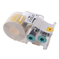 Casete de Etiquetas de Vinilo de Cinta Continua, Color Negro Sobre Amarillo, Uso Interior/Exterior, 25.4 mm de Ancho x 7.6 Metros de largo