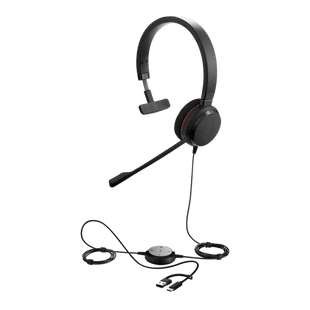 Jabra Evolve 20 Mono con Conexión USB C/A, Micrófono con Cancelación de Ruido de Ultima Generación, Configuración Plug and Play, Certificación Microsoft Teams (4993-823-169)