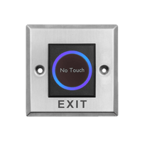 Botón Cuadrado Sin Contacto / Indicador LED / NO / NC / Interior / Acero Inoxidable