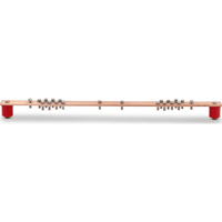 Barra Distribución Tierra Rack 19 in / Cobre 100% / 550A / Aisladores Rojos / 0.64 cm (0.25 in) / J-STD-607-A
