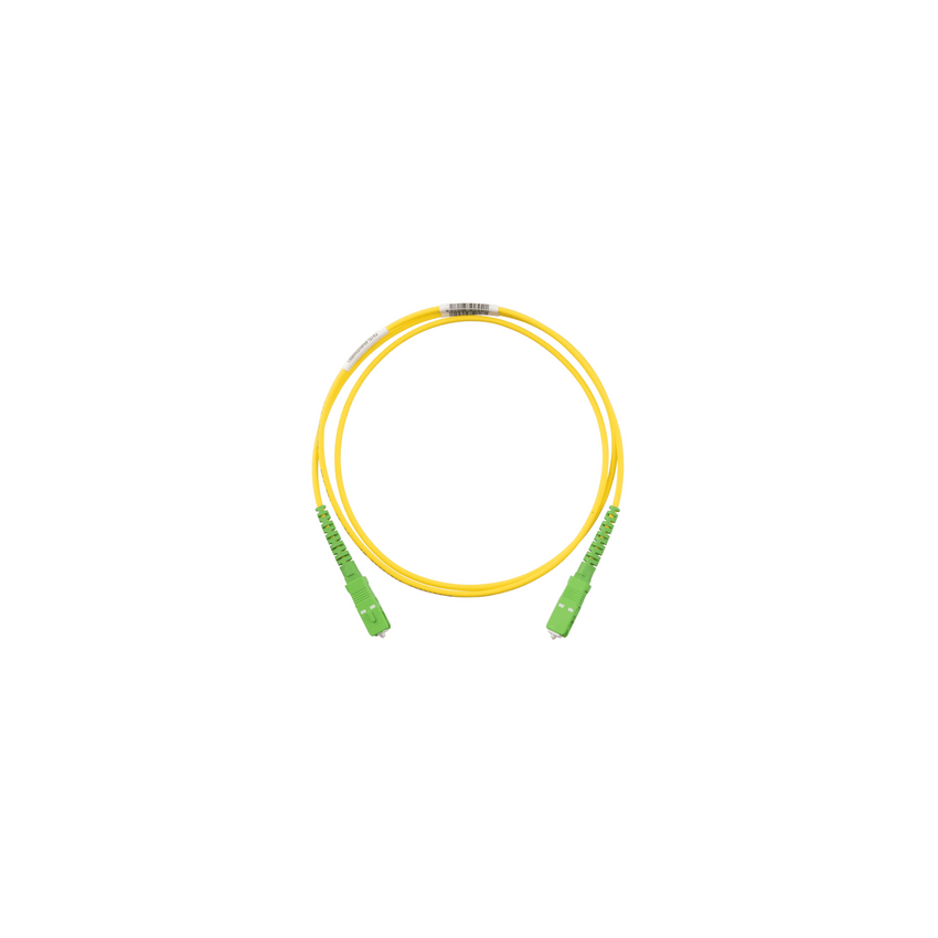 Jumper de Fibra Optica Monomodo 9/125 OS2, SC/APC-SC/APC Simplex, OFNR (Riser), Color Amarillo, 5 Metros