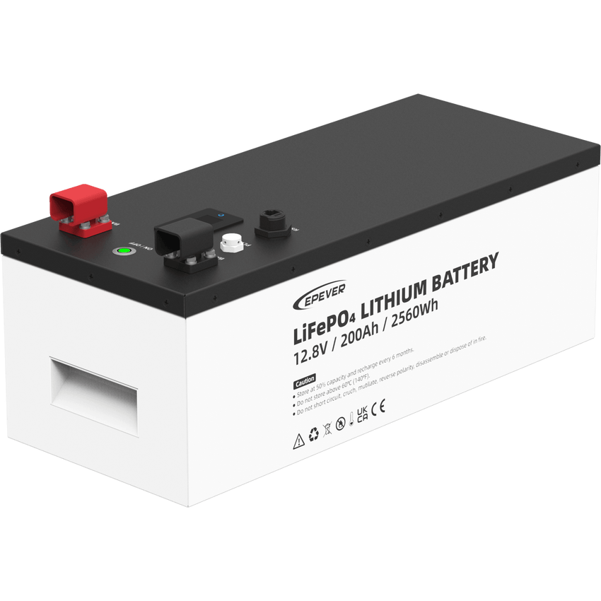 Batería de litio LiFeO4 12.8Vcc, 200Ah, 2.56Kwh, Pantalla LCD para Monitoreo Local, Carcasa Metálica