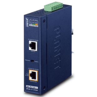 Inyector Industrial, Multi-Gigabit 802.3bt PoE++ / 95W / 2 Puertos RJ45 / 10M/100M/1G/2.5G/5Gbps / IP30 / -40 a 75°C / Montaje en Riel DIN o Pared