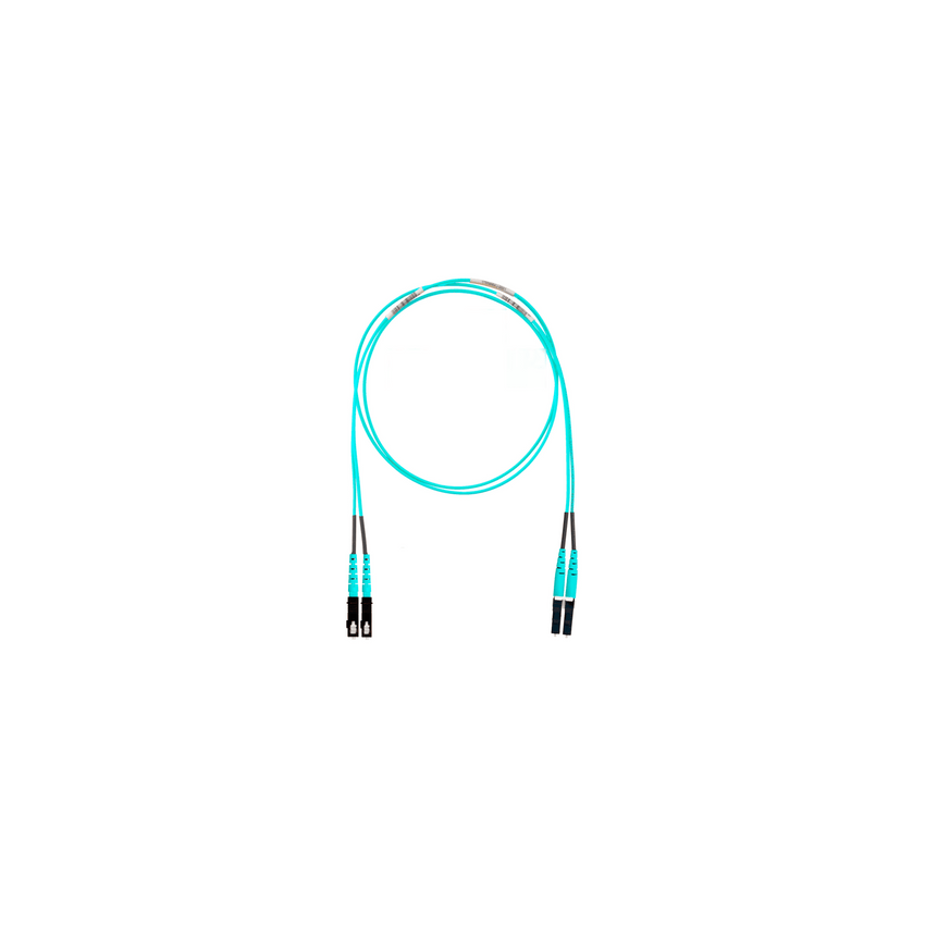 Jumper de Fibra Optica Multimodo 50/125 OM3, LC-SC Duplex, OFNR (Riser), Color Aqua, 15 Metros (49.21 Pies)
