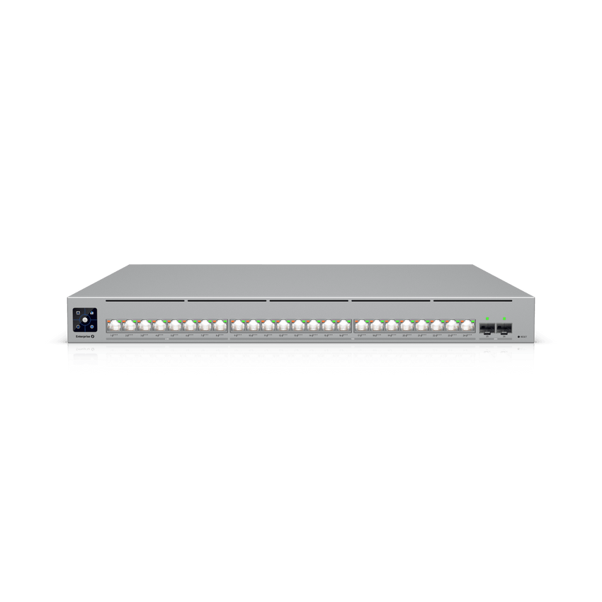 Enterprise Campus 24 PoE, Switch Empresarial Etherlighting™ PoE+++ Capa 3 de 24 Puertos (16 x 10 GbE y 8 x 2.5 GbE)  y 2 Puertos SFP28 de 25 G de Alta Disponibilidad