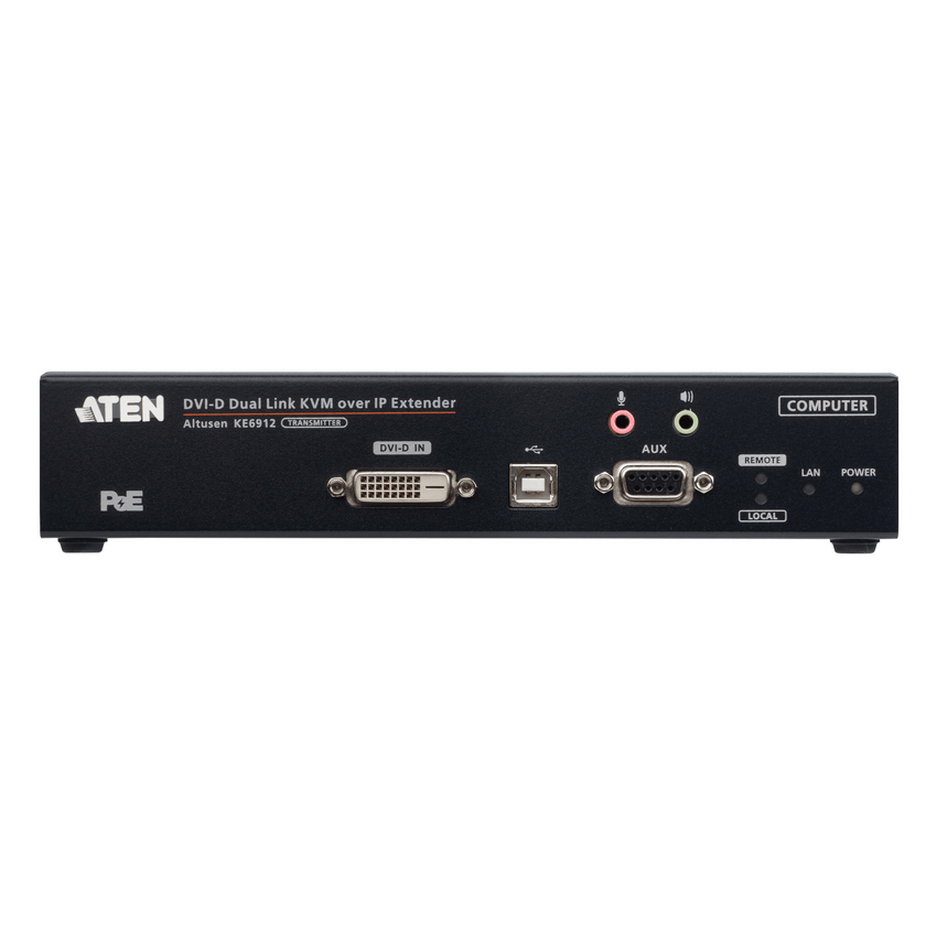 Transmisor KVM sobre IP DVI-D Dual Link 2K | Resolución 2560x2048 @ 50Hz | Zero Latency | SFP Fiber 10 km | Dual Power o PoE | Aplicaciones ATC | Matrix System