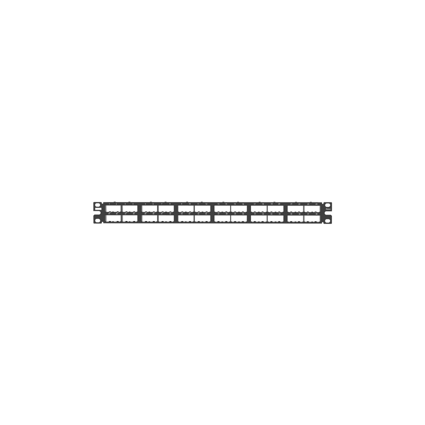 Panel de Parcheo Modular Mini-Com (Sin Conectores), Plano, Blindado, Alta Densidad, de 48 Puertos, 1UR