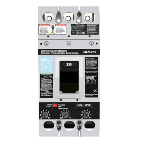 Interruptor Termomagnético 600V 3X250A, Con zapatas principales.