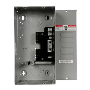 Centro de carga monofásico para empotrar. 1 Fase, 3 Hilos para interruptores QT, de 4 polos - 8 Circuitos, 120/240vca, Barras de aluminio 125 Amp, Nema 1.
